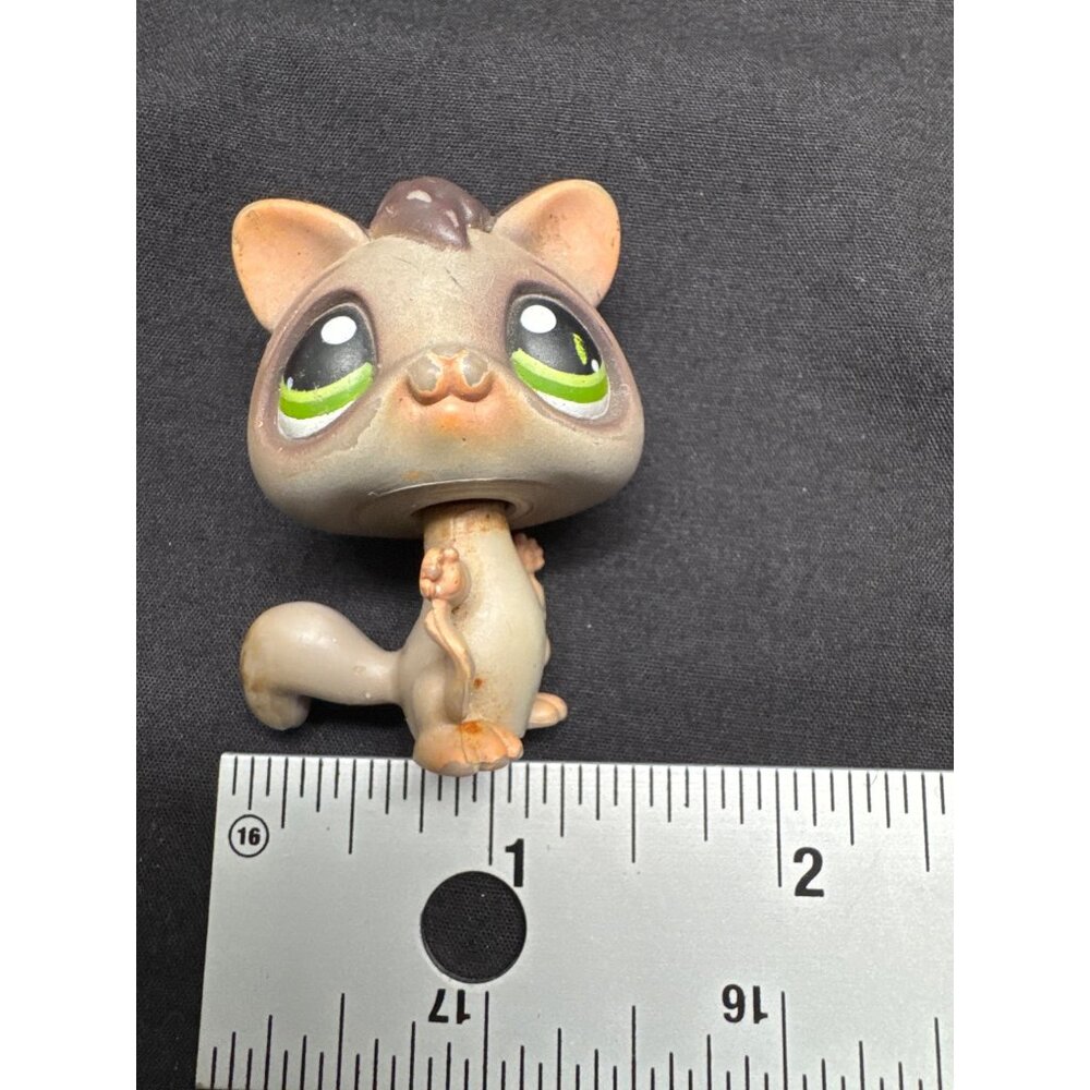 Littlest Pet Shop Gray Green-Eyed Sugar Glider Squirrel Figure Collectible Toy